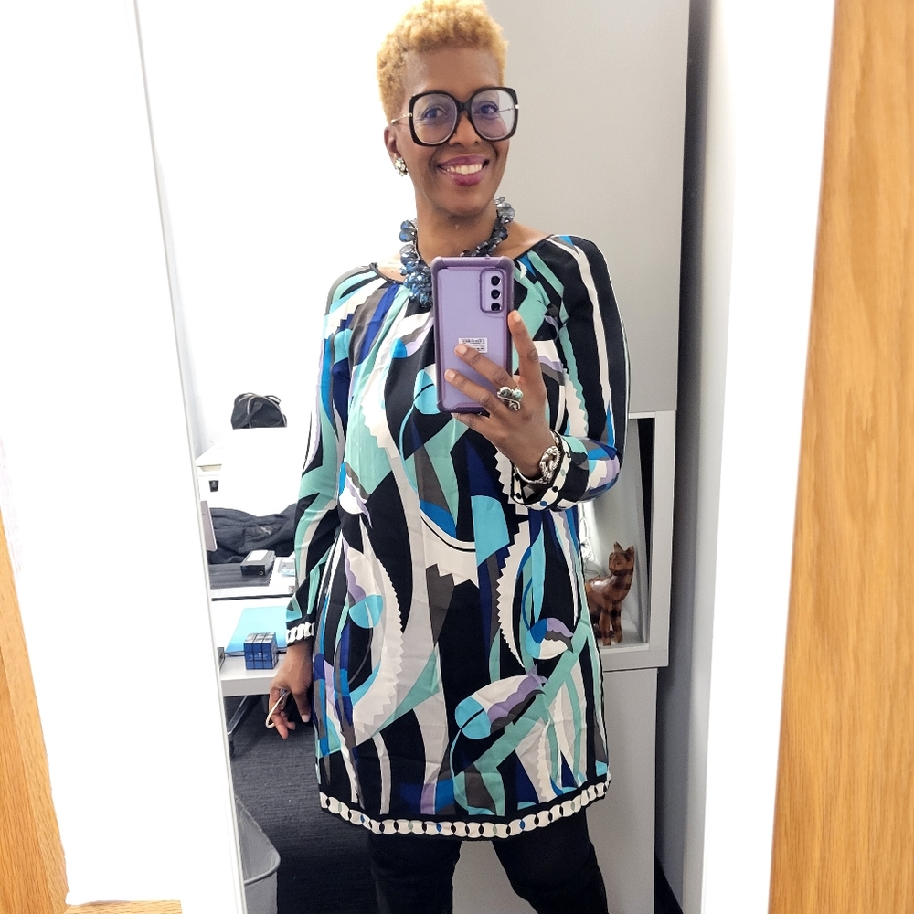 Elie Tahari Pucci-esque Print Silk Dress - Picture 1 of 5